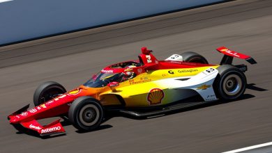 josef-newgarden-leads-indy-500-final-practice,-rhr's-car-erupts-in-flames